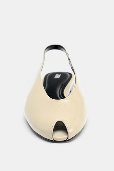 OPEN-TOE SLINGBACK SHOES - white by Zara - Image 5