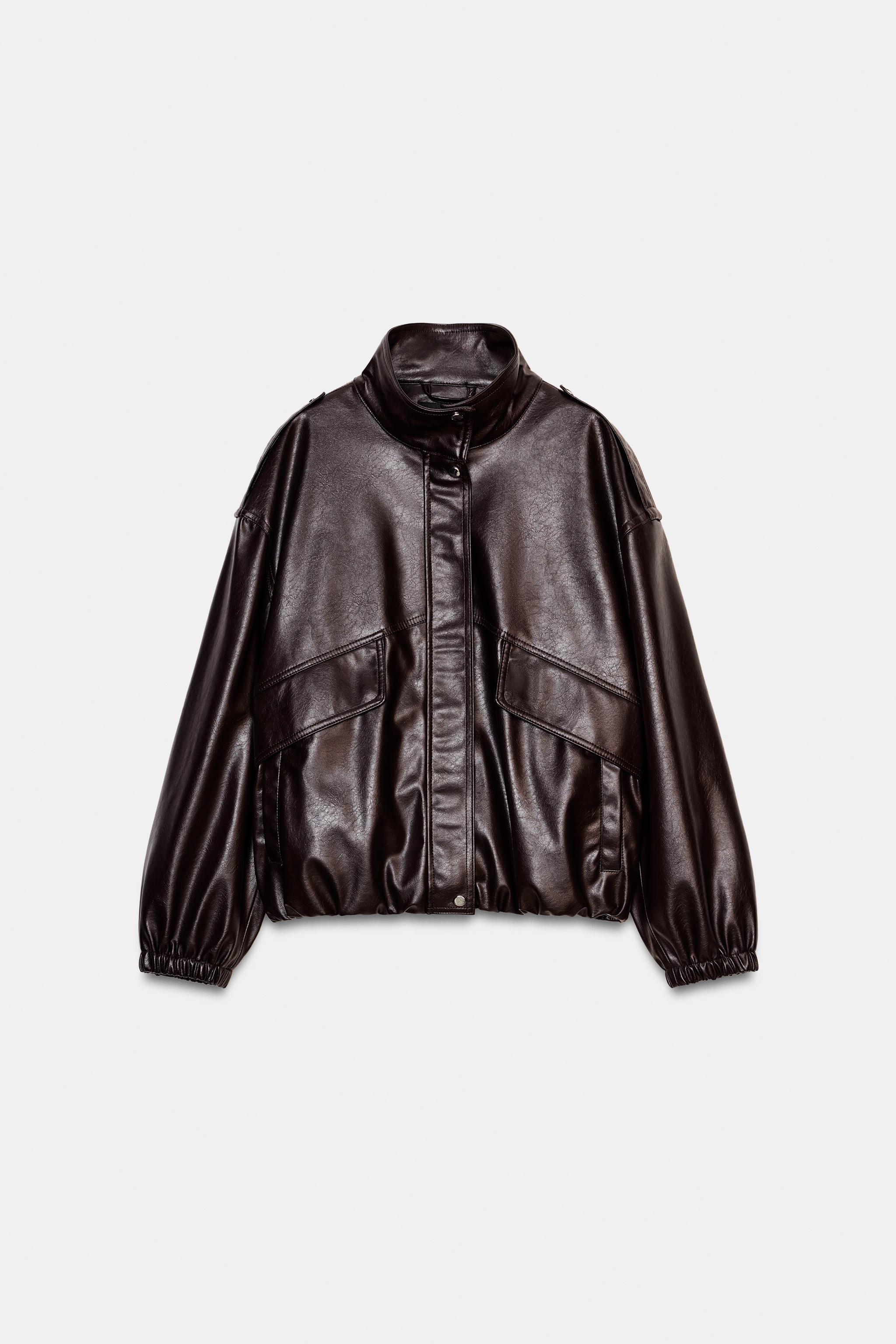 BLOUSON BOMBER EN MATIÈRE SYNTHÉTIQUE