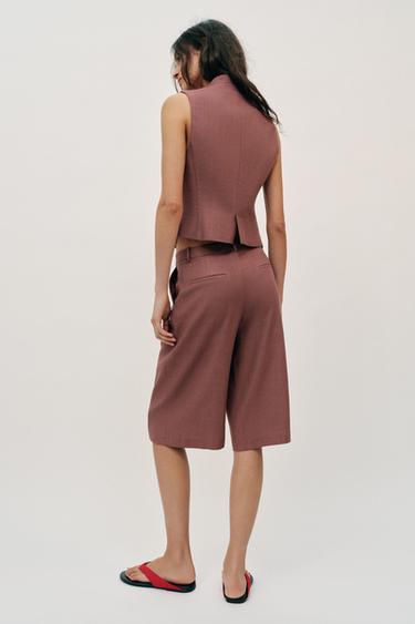 BERMUDA LONGUE AVEC LIN - MARSALA de Zara - Image 4