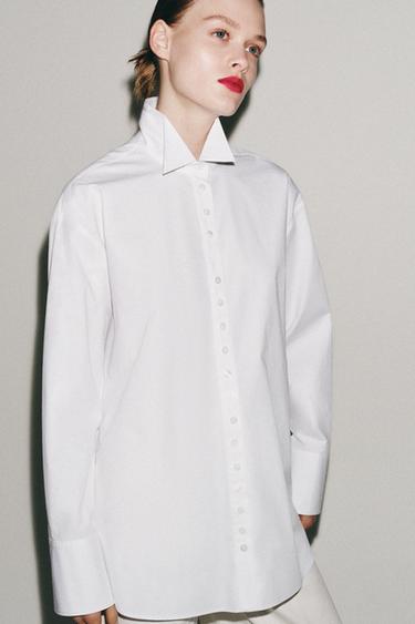 ZW COLLECTION BUTTONED POPLIN SHIRT - White by Zara