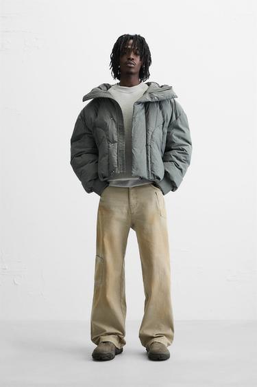 CAZADORA ACOLCHADA BOXY FIT - Piedra de Zara - Imagen 0