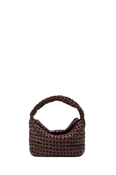 Zara Braided leather mini bag - Burgundy