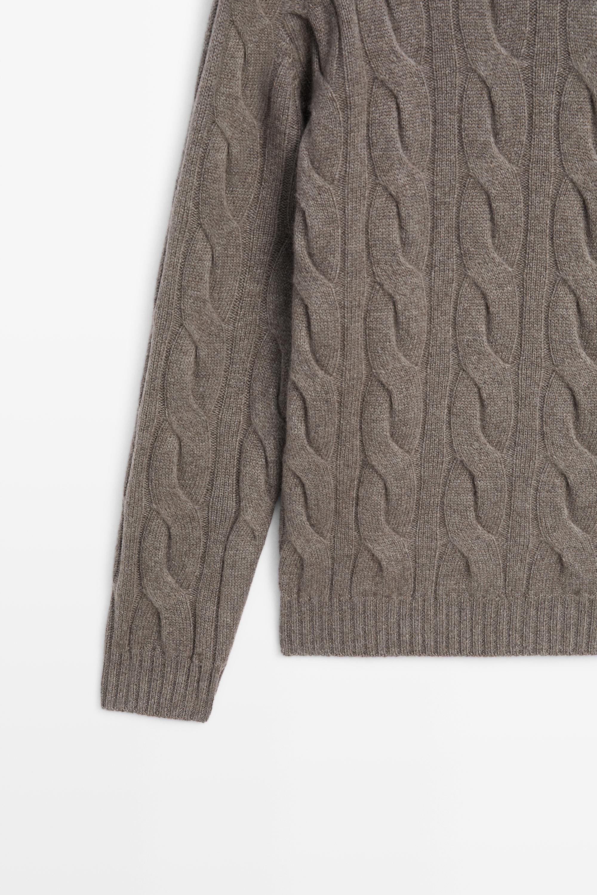 100% cashmere cable knit sweater