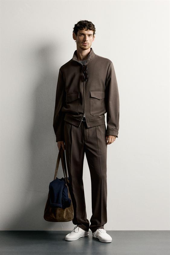 SOBRECAMISA REGULAR FIT CREMALLERA - Marrón de Zara - Imagen 0