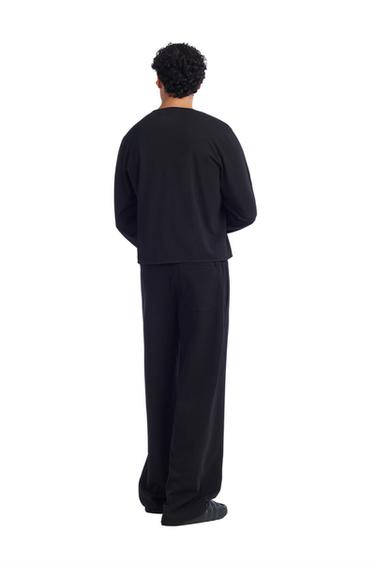 Zara RELAXED FIT JOGGER PANTS - Black