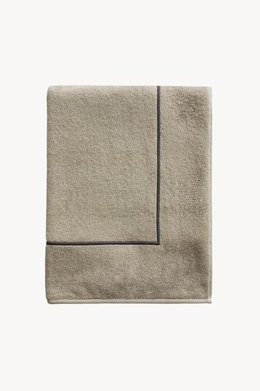 BEACH TOWEL WITH PLAIN BORDER - Grey green by Zara