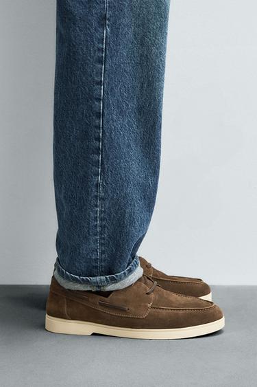 SABATES NÀUTIQUES PELL CASUAL - Marró de Zara - Imatge 0