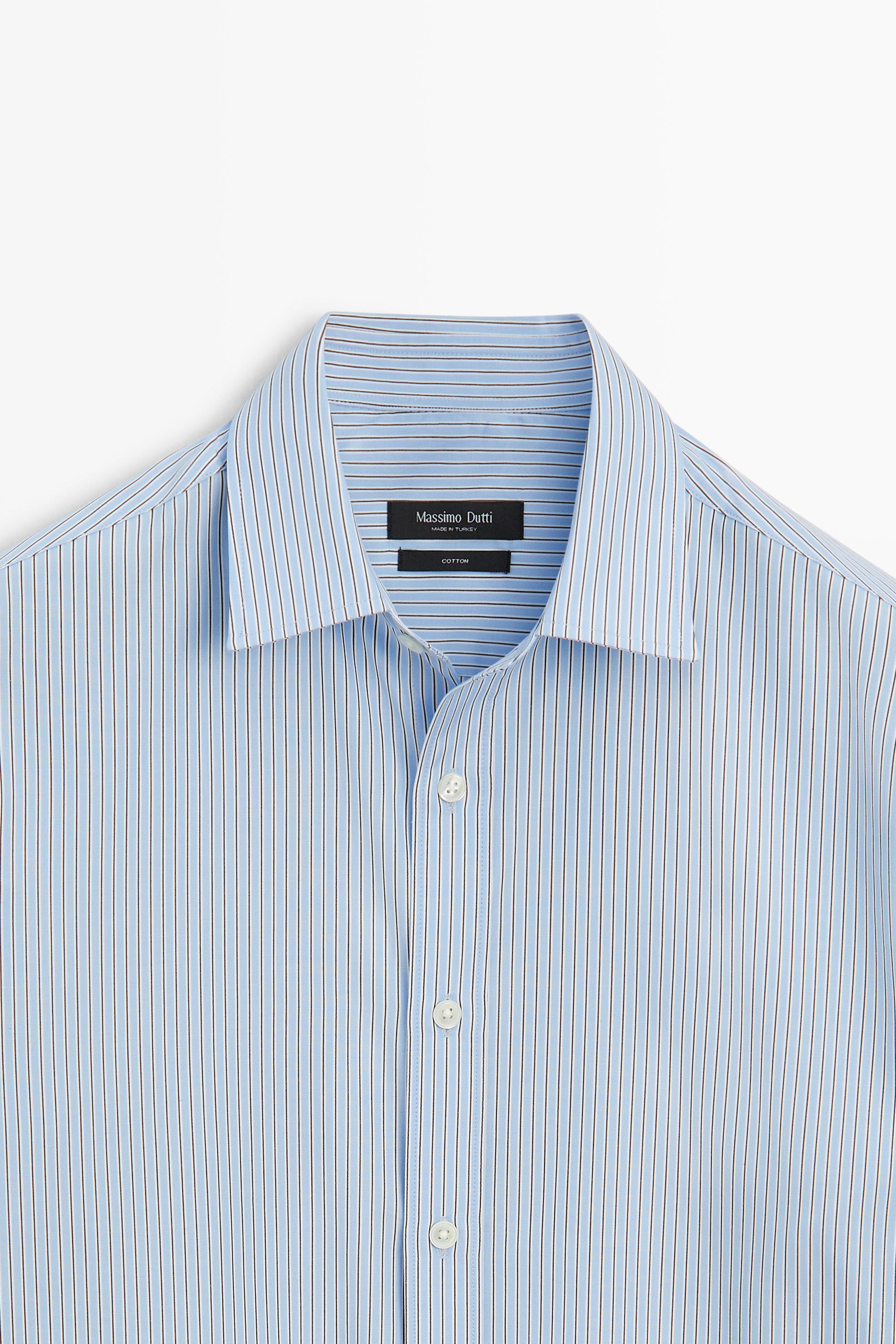 Chemise relaxed fit à rayures 100 % coton
