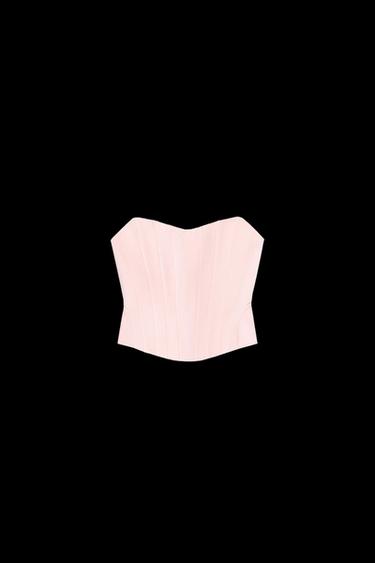 Zara SATIN CORSET TOP - Pastel pink - Image 0