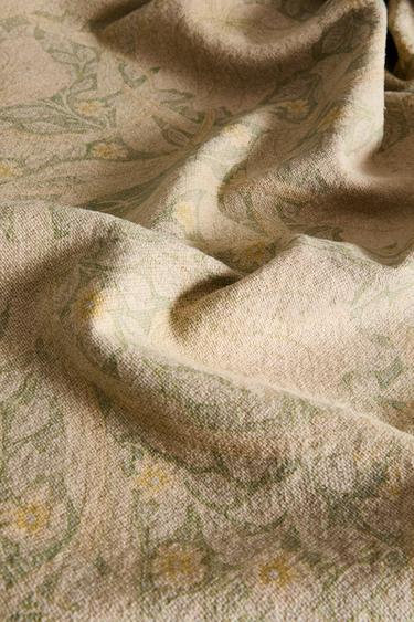 PLAID LIN COTON FLEURS MORRIS & CO. - Vert de Zara - Image 3