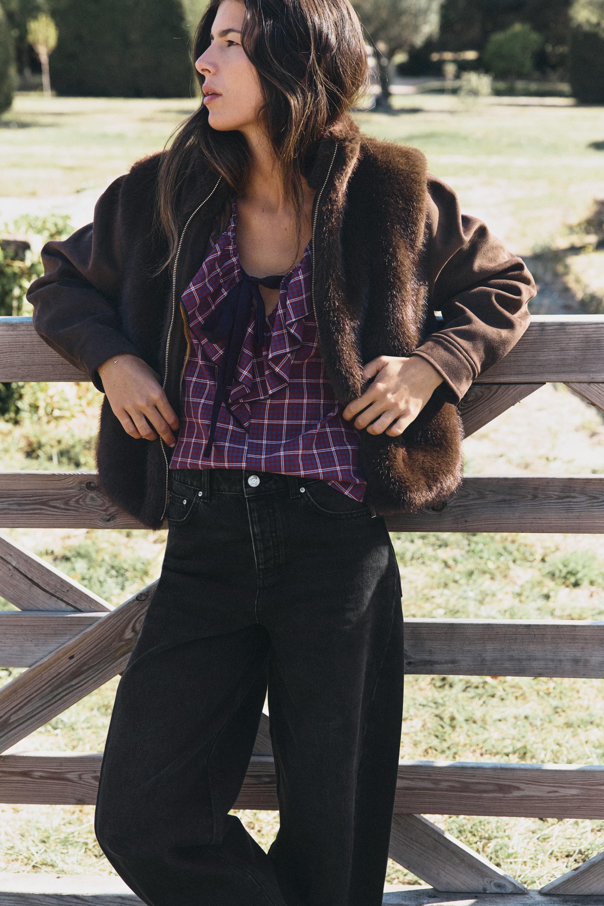BLOUSON COMBINÉ EFFET FOURRURE