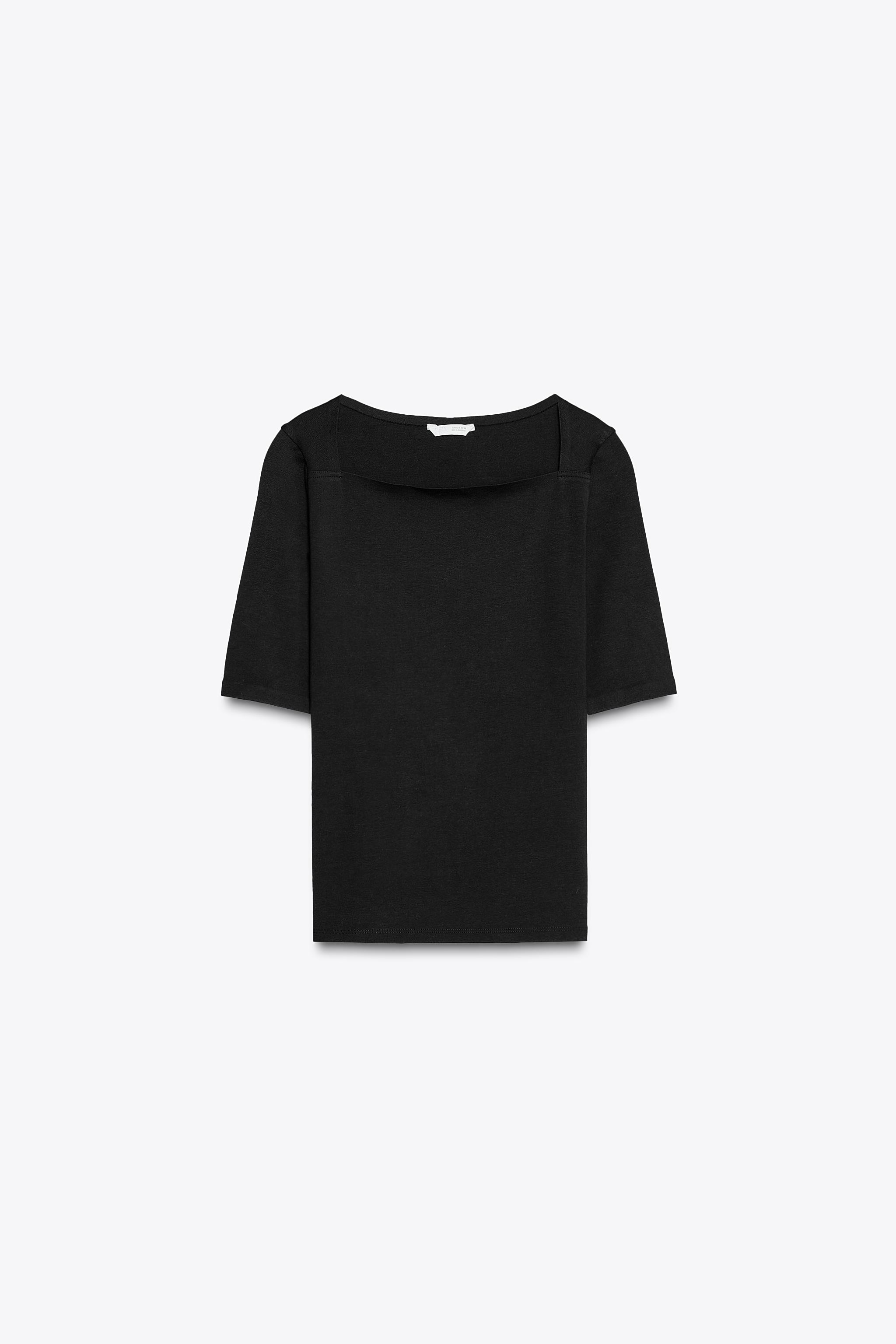 SQUARE NECK SHIRT - Black | ZARA United States