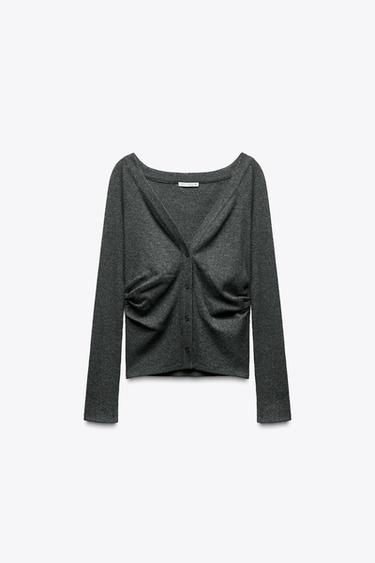 SOFT RIBBED JACKET - Grey marl by Zara - Image 3