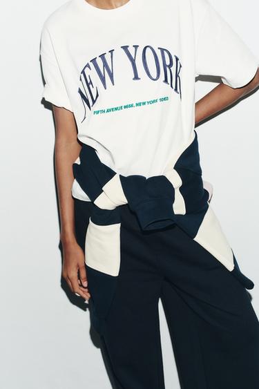 TEXT COTTON T-SHIRT - Ecru by Zara - Image 2