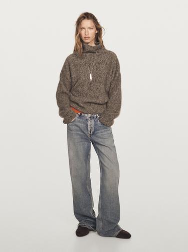 Pull à col montant 100 % cachemire - Vison de Zara - Image 0