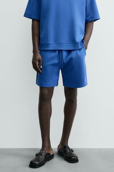 TECHNICAL INTERLOCK BERMUDA SHORTS - Bluish by Zara