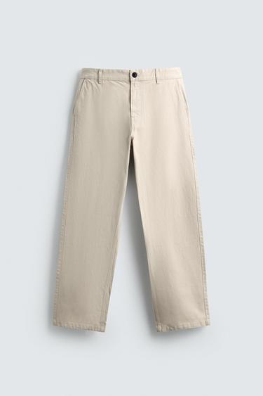 PANTALON CHINO STRAIGHT FIT - Écru de Zara - Image 5