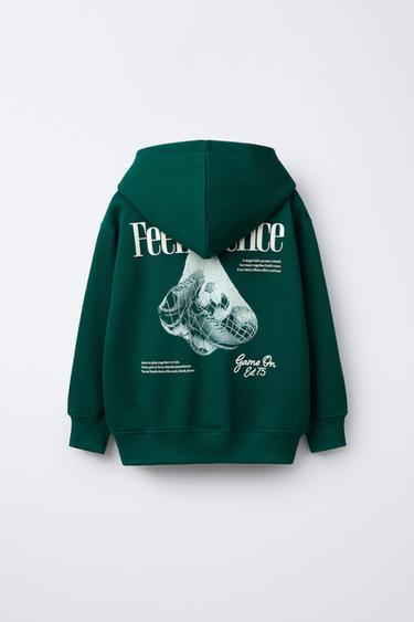 FOOTBALL HOODIE - Green by Zara