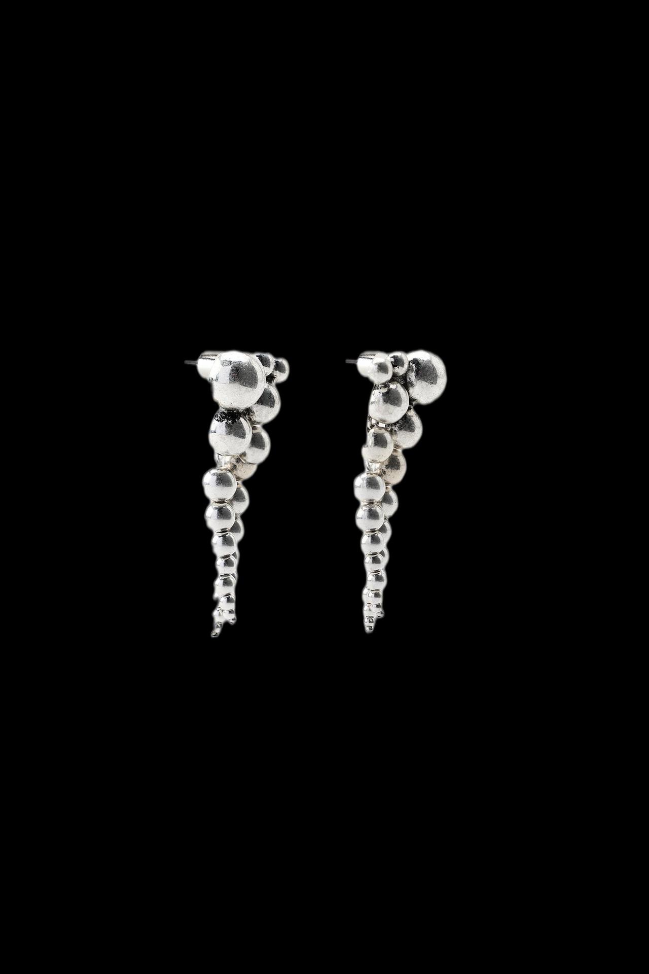 LONG METAL BALL EARRINGS