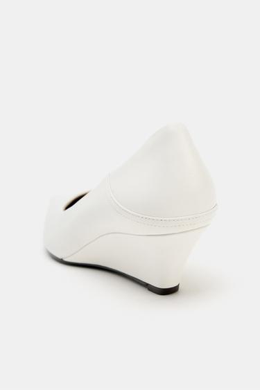 CHAUSSURES EN CUIR À TALONS COMPENSÉS ÉDITION LIMITÉE - Blanc de Zara - Image 5