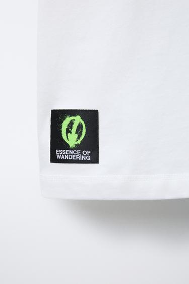 T-SHIRT IMPRIMÉ ÉTIQUETTE - Blanc cassé de Zara - Image 3