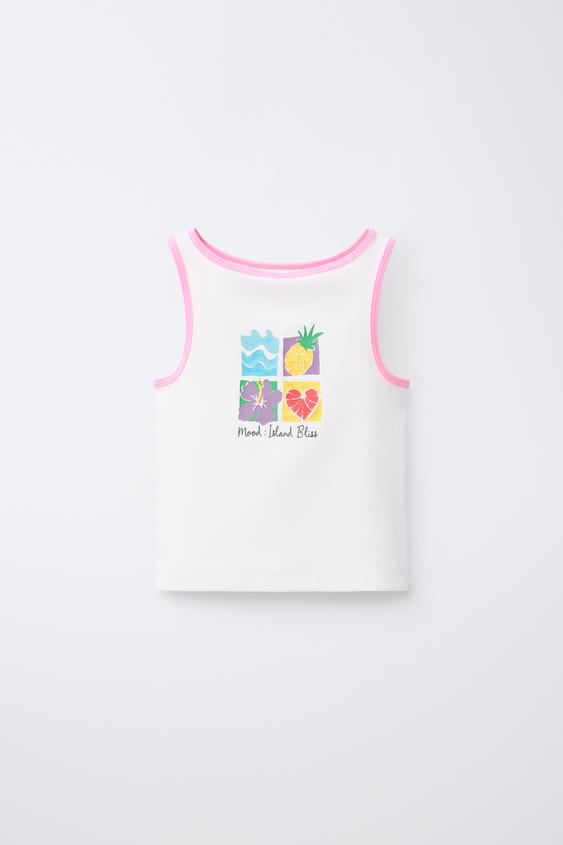 PLAYERA MANGA SISA ESTAMPADO - Rosa / Blanco de Zara - Imagen 0