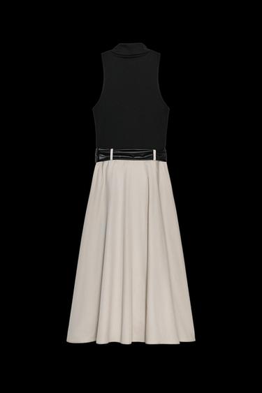 BELTED COMBINATION DRESS - Ecru / Black by Zara