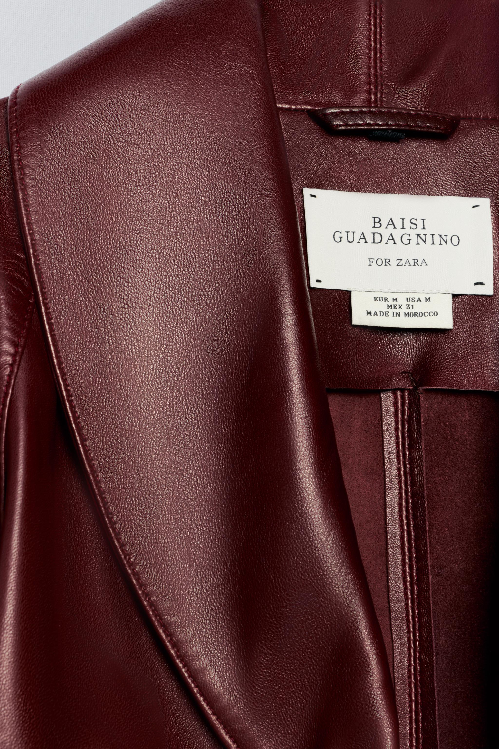 100% LEATHER PUFFED-BODY DRESS