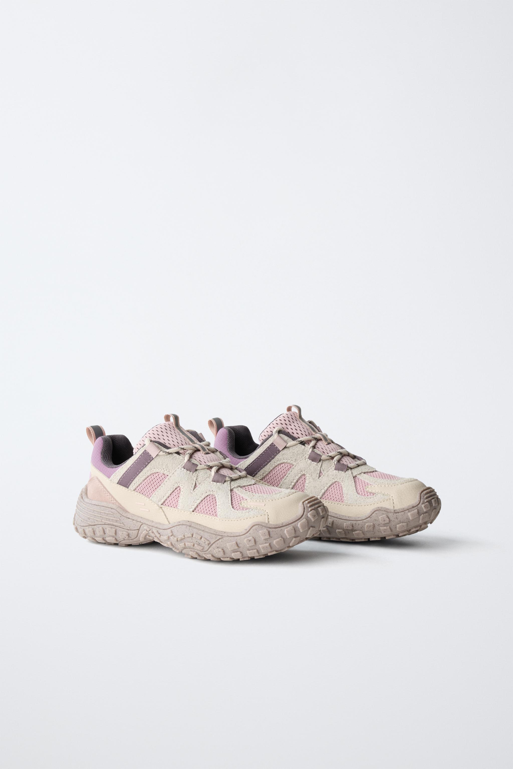 PANELLED SNEAKERS — Mauve