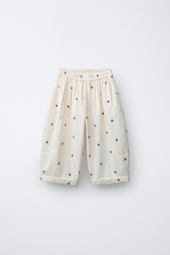 PANTALÓN BAGGY ESTRUCTURA SOLES - Crudo de Zara - Imagen 0