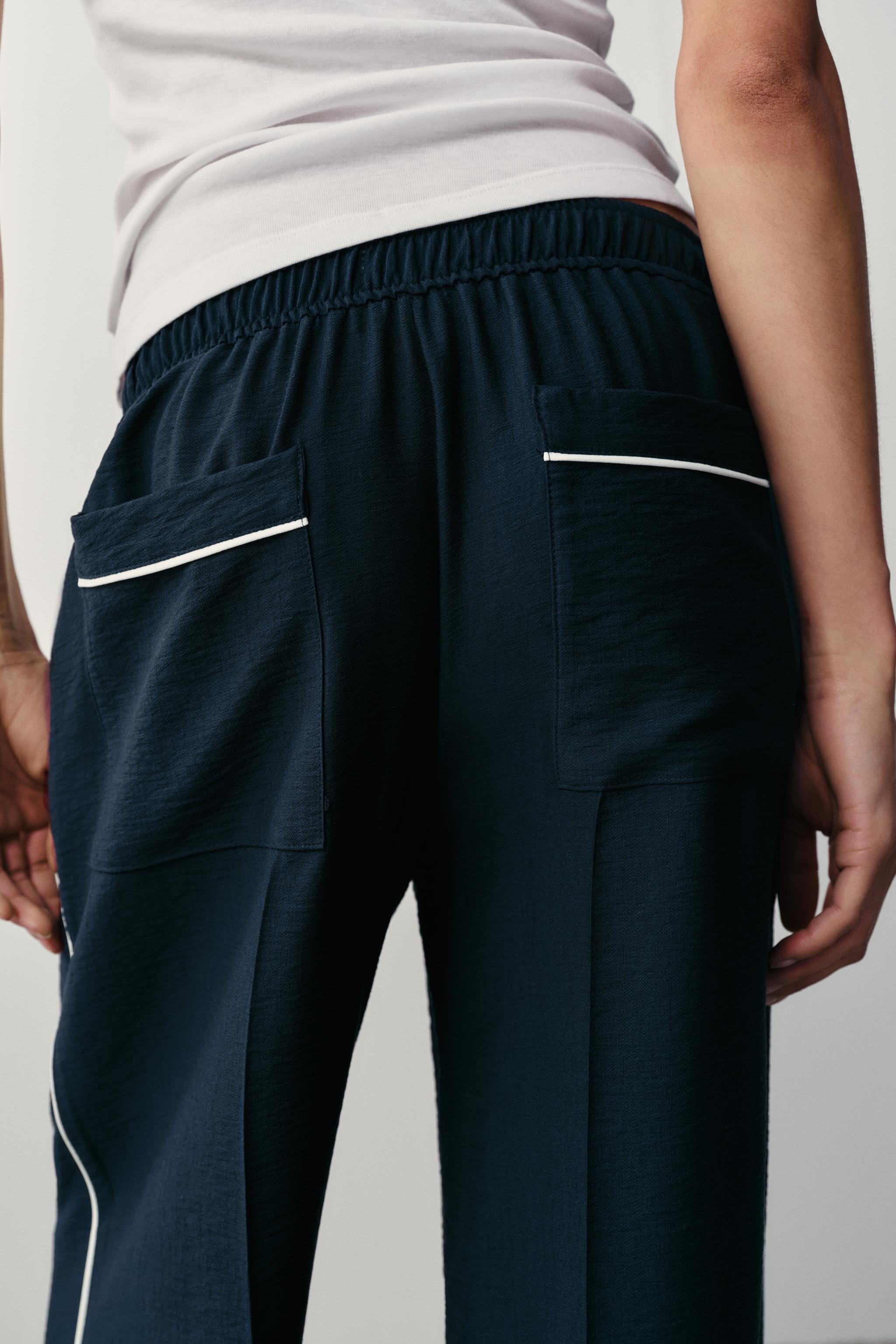 Zara Kontrast Biyeli Pantolon görsel 7