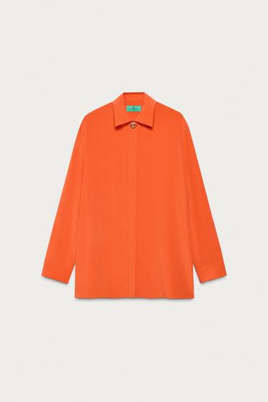 CHEMISE EN SOIE 100% MARISA BERENSON X ZARA - Rouge / Orange de Zara - Image 1