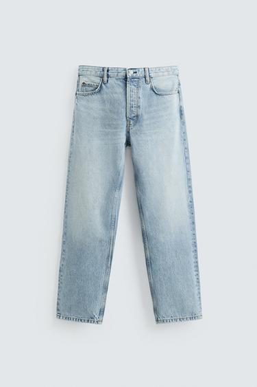 Zara REGULAR STRAIGHT FIT JEANS - Light blue