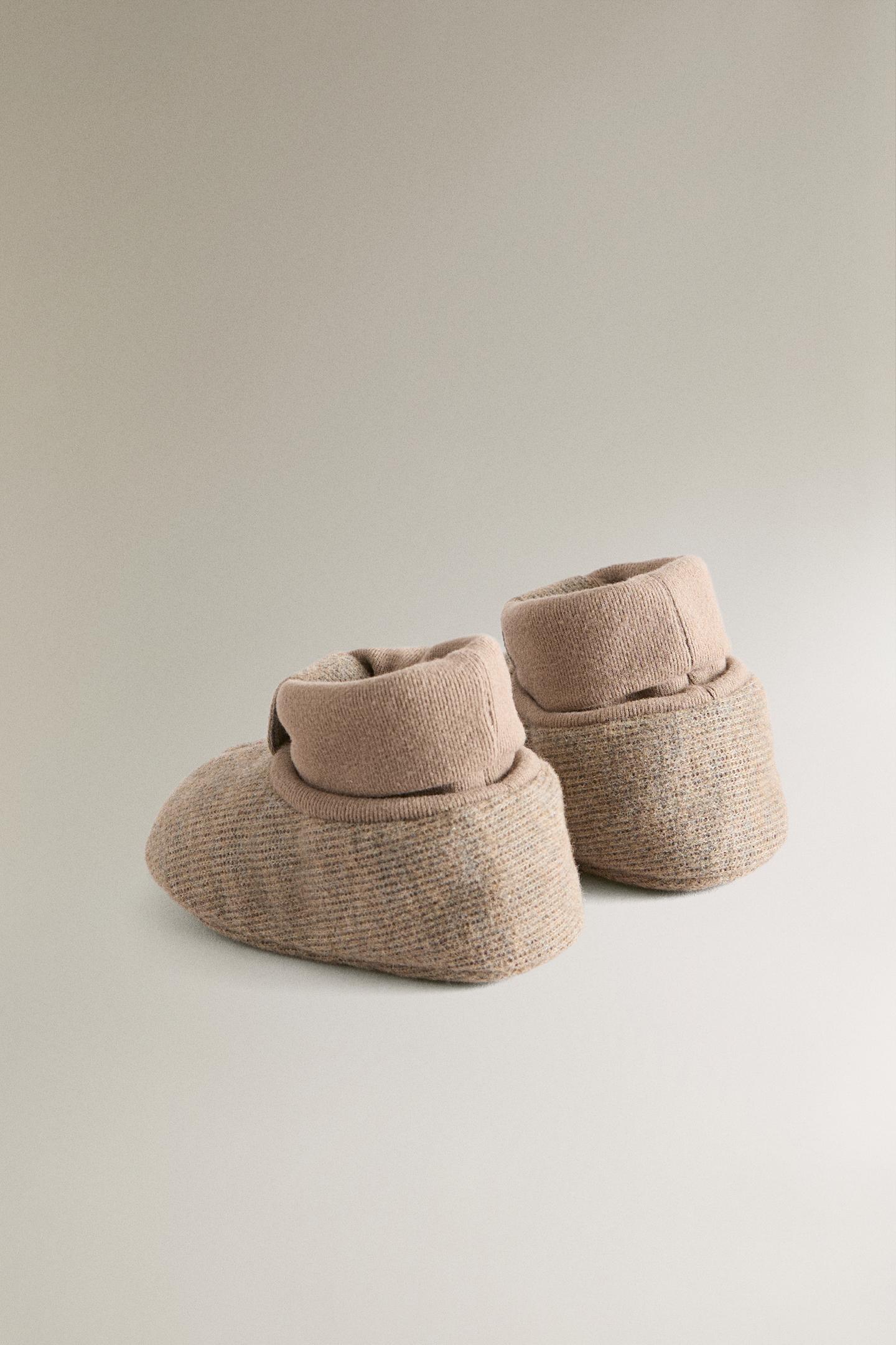Детские ботинки Zara Fabric Booties, цвет: Коричневый — фото 4