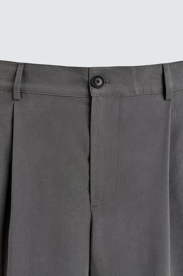 LOOSE-FITTING PLEATED TROUSERS - Taupe grey by Zara - Image 7
