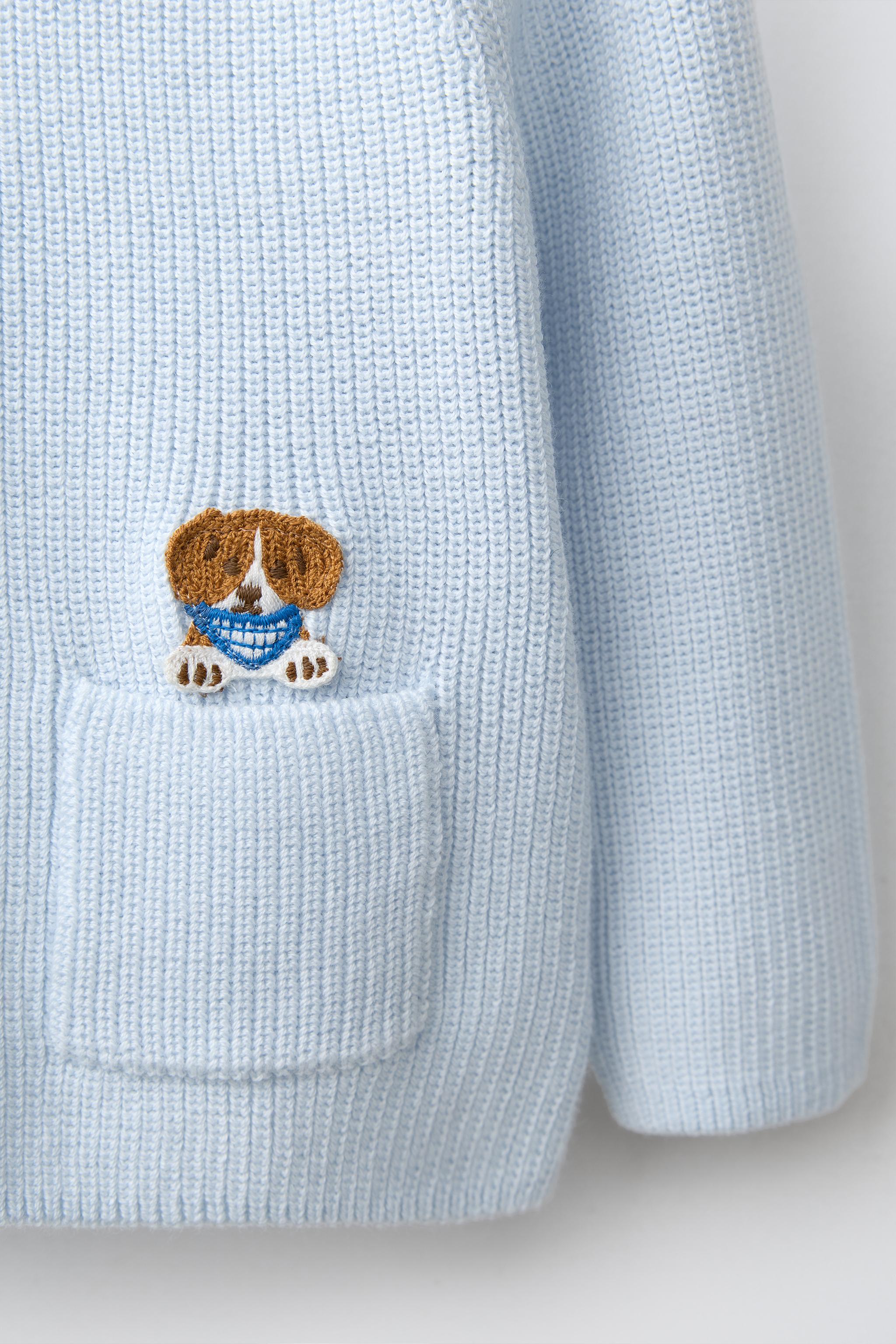 Детские свитеры Zara DOG PATCH KNIT JUMPER — фото 4