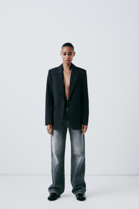 Zara Women Button Blazer And Pants Co-ord Set Orange 2697/701, 2803/701