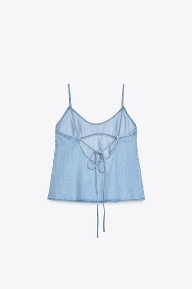 TRF DENIM TOP - Blue by Zara - Image 4