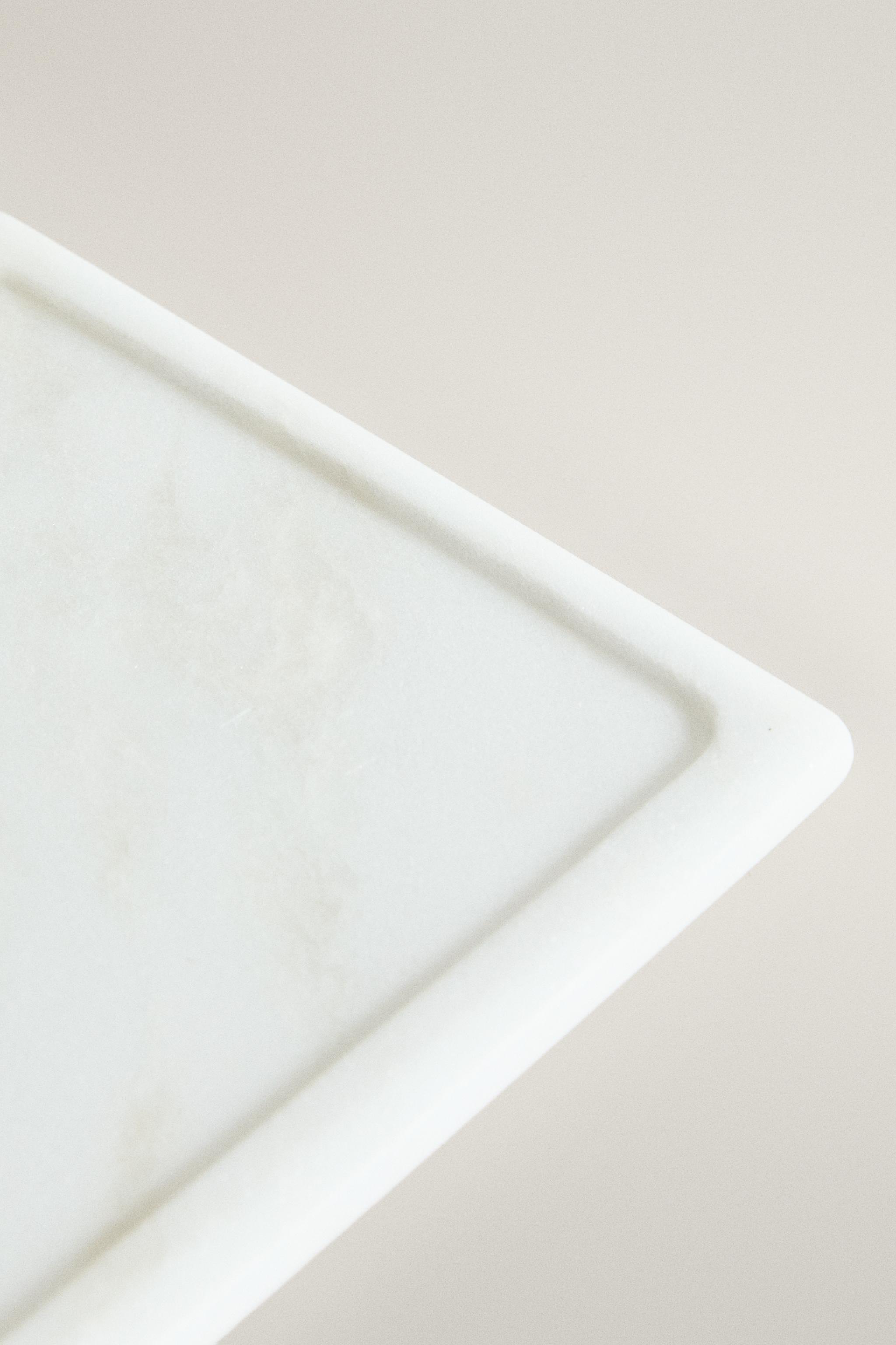 PLATEAU DE BAIN EN MARBRE BLANC
