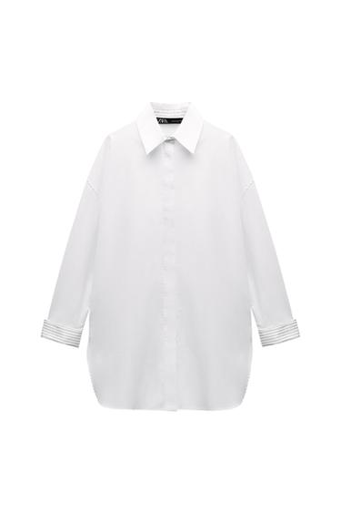 OVERSIZE SHIRT WITH STRIPED CUFFS