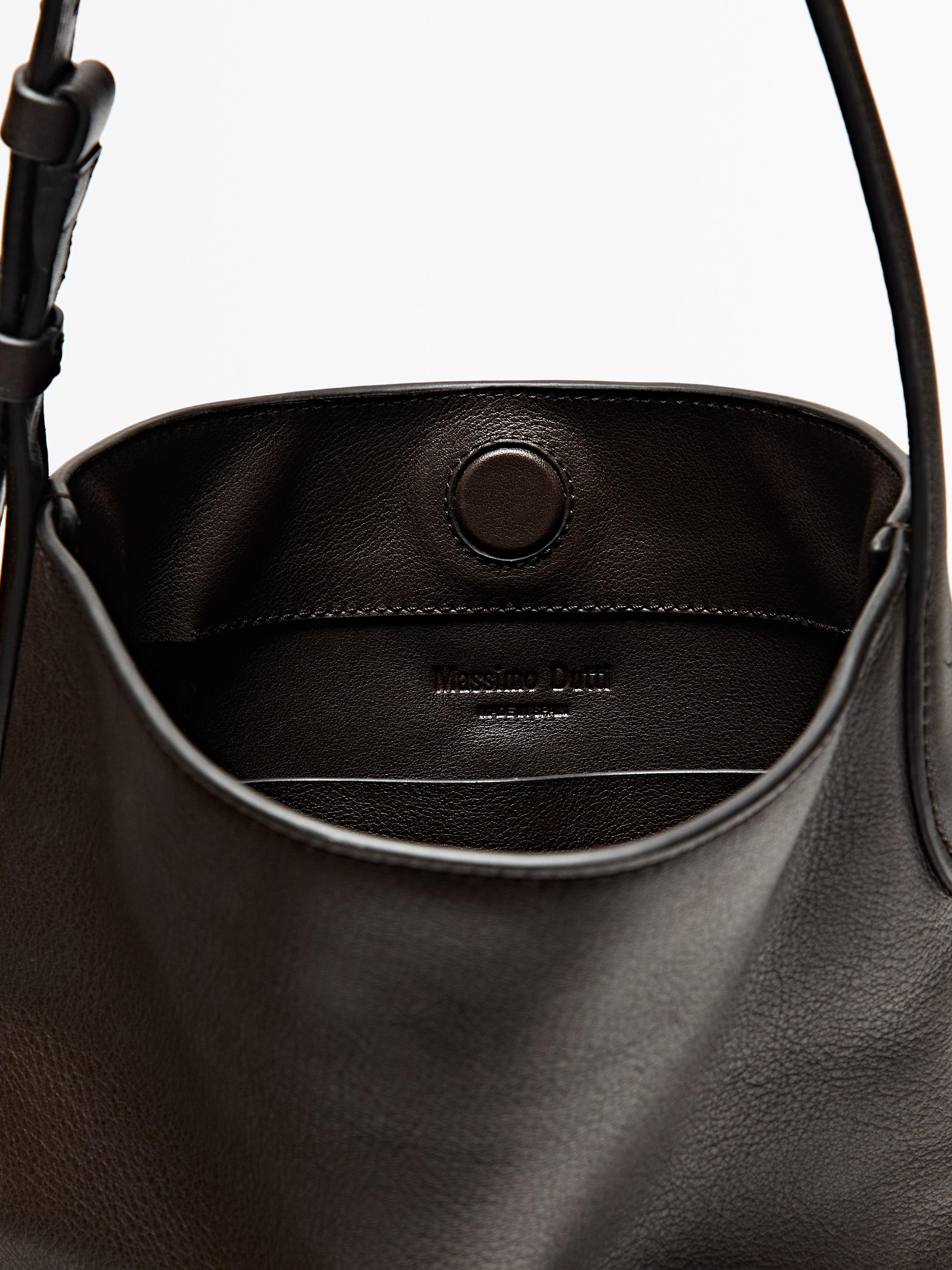 Nappa leather mini bucket bag