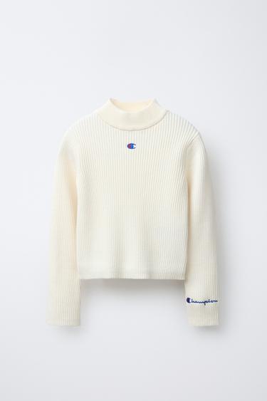Zara CHAMPION ® X ZARA RIBBED MOCK NECK SWEATER - Ecru - Image 0