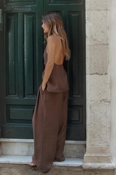 CHALECO TOP HALTER NŒUD - Marron foncé de Zara - Image 4