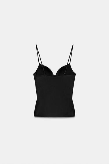 POLYAMIDE BLEND LADDER LACE TOP - Black by Zara - Image 9