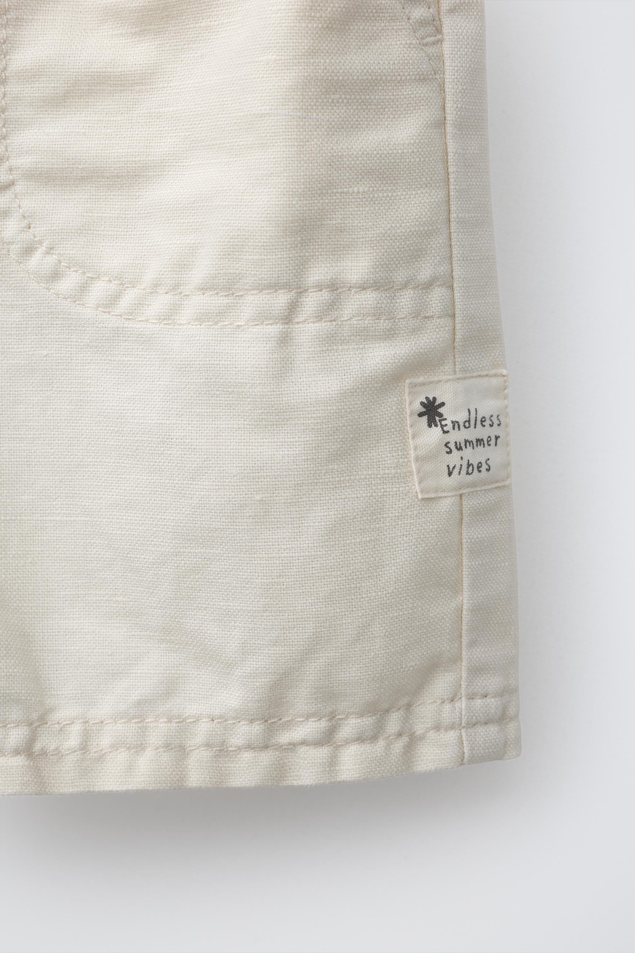 COTTON AND LINEN SHORTS
