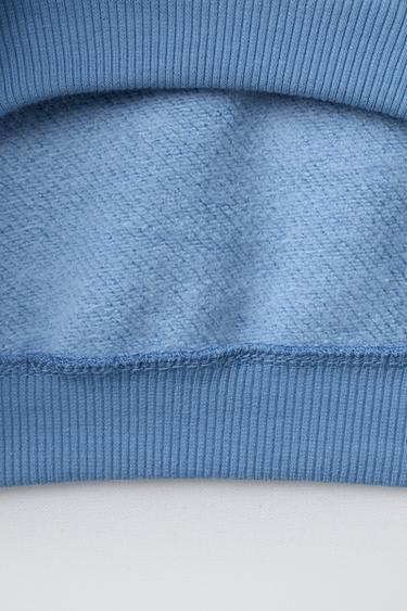 SWEAT BASIQUE À INSCRIPTION - Bleu clair de Zara - Image 3