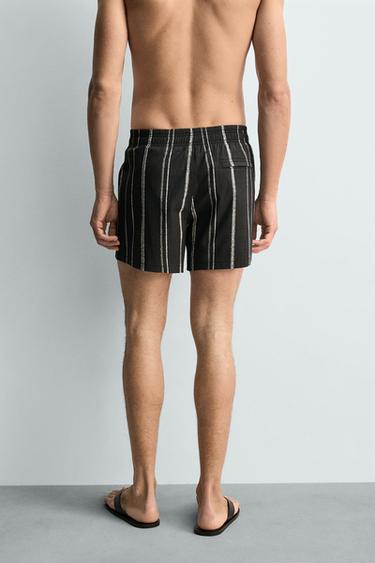 STRIPED SWIMMING TRUNKS - Black by Zara - Image 2