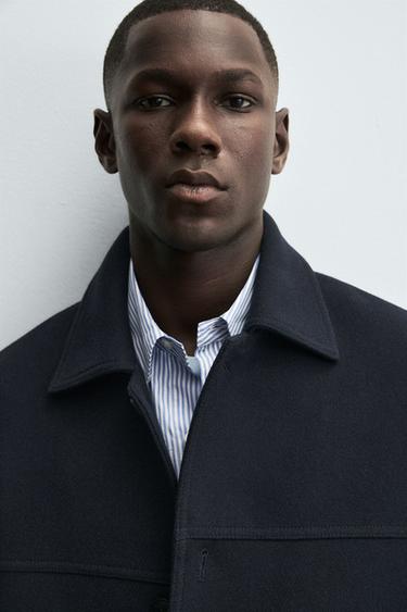 CHAQUETÓN REGULAR FIT BOLSILLOS - Bleu marine de Zara - Image 4