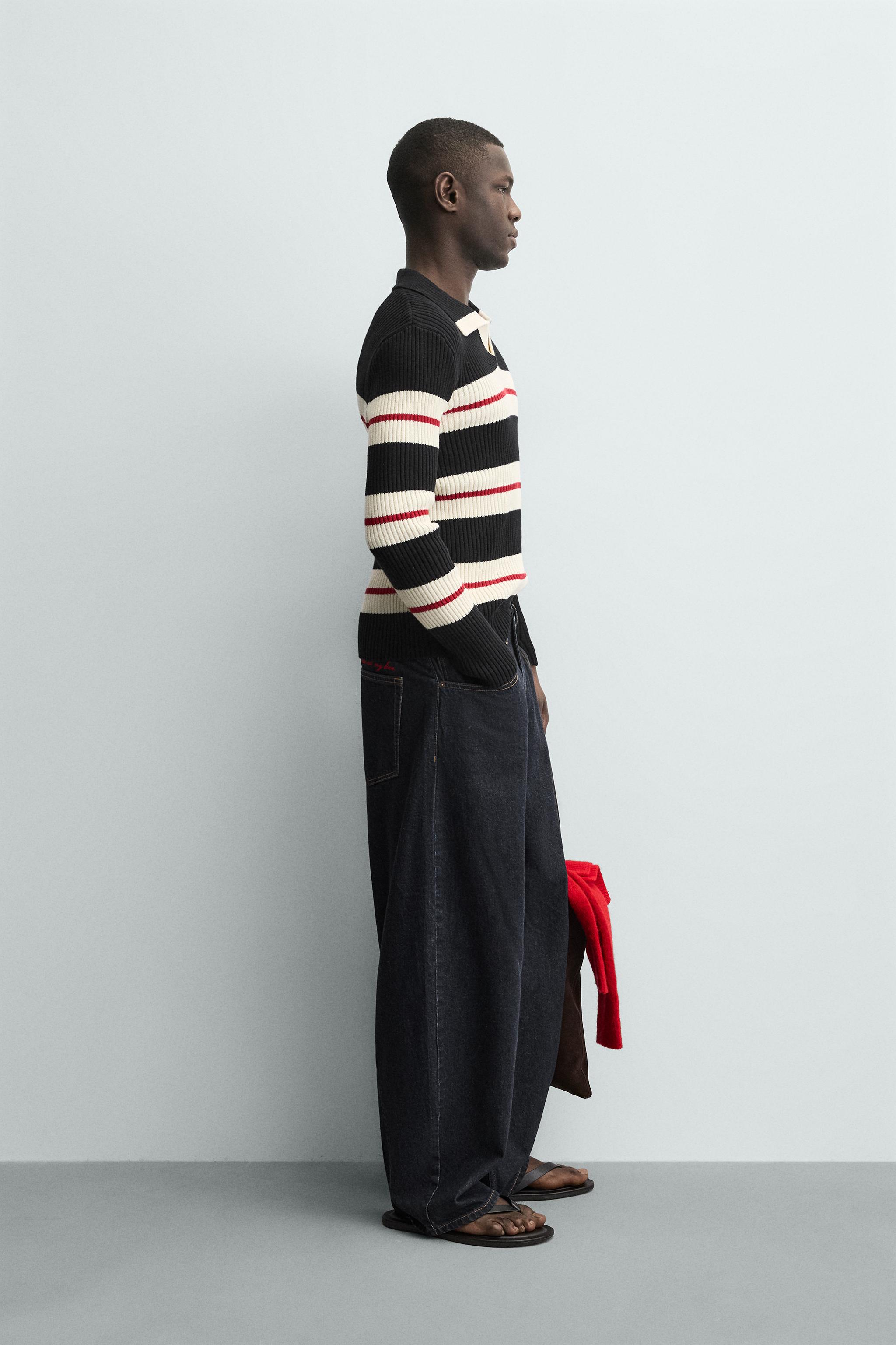 POLO EN MAILLE JACQUARD À RAYURES
