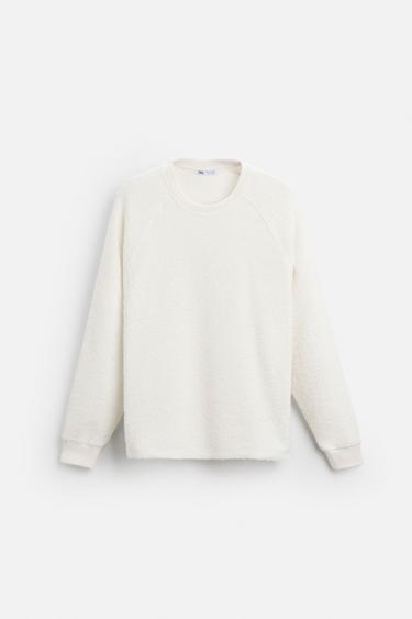 TEXTURED SWEATSHIRT - Ecru by Zara